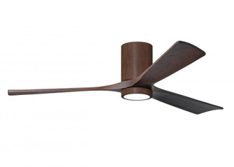 Irene-3HLK three-blade flush mount paddle fan in Walnut finish with 60” solid walnut tone blades (230|IR3HLK-WN-WA-60)