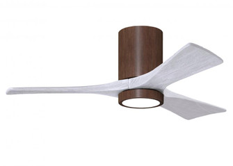 Irene-3HLK three-blade flush mount paddle fan in Walnut finish with 42” solid matte white wood b (230|IR3HLK-WN-MWH-42)