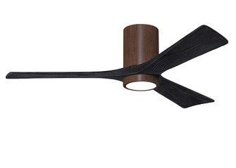 Irene-3HLK three-blade flush mount paddle fan in Walnut finish with 52” solid matte black wood b (230|IR3HLK-WN-BK-52)