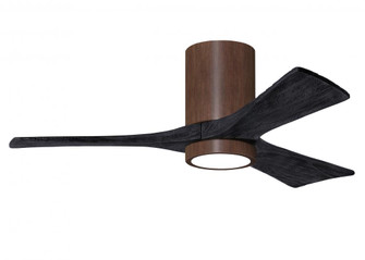 Irene-3HLK three-blade flush mount paddle fan in Walnut finish with 42” solid matte black wood b (230|IR3HLK-WN-BK-42)