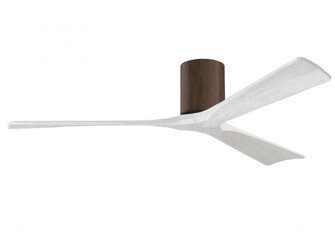 Irene-3H three-blade flush mount paddle fan in Walnut finish with 60” solid matte white wood bla (230|IR3H-WN-MWH-60)