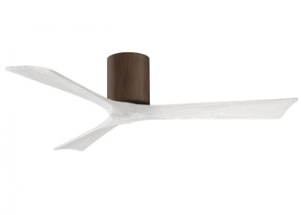 Irene-3H three-blade flush mount paddle fan in Walnut finish with 52” solid matte white wood bla (230|IR3H-WN-MWH-52)