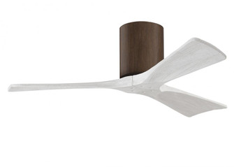 Irene-3H three-blade flush mount paddle fan in Walnut finish with 42” solid matte white wood bla (230|IR3H-WN-MWH-42)