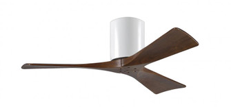 Irene-3H - Three Blade Flush Mount Paddle Fan - 42'' - Gloss White Finish - Walnut Tone Blades (230|IR3H-WH-WA-42)