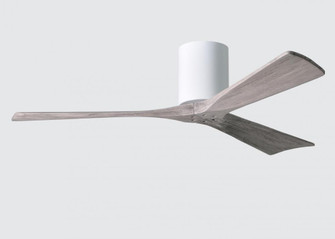 Irene-3H - Three Blade Flush Mount Paddle Fan - 52'' - Gloss White Finish - Barn Wood Tone Blades (230|IR3H-WH-BW-52)