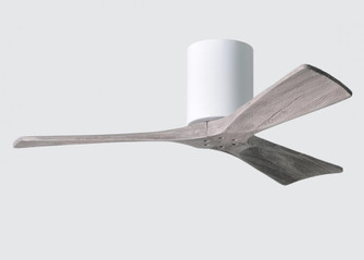 Irene-3H - Three Blade Flush Mount Paddle Fan - 42'' - Gloss White Finish - Barn Wood Tone Blades (230|IR3H-WH-BW-42)
