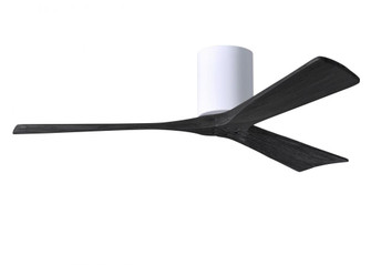 Irene-3H - Three Blade Flush Mount Paddle Fan - 52'' - Gloss White Finish - Matte Black Blades (230|IR3H-WH-BK-52)