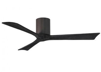 Irene-3H three-blade flush mount paddle fan in Textured Bronze finish with 52” solid matte black (230|IR3H-TB-BK-52)
