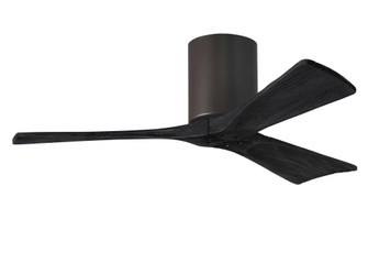 Irene-3H three-blade flush mount paddle fan in Textured Bronze finish with 42” solid matte black (230|IR3H-TB-BK-42)