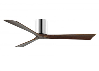 Irene-3H - Three Blade Flush Mount Paddle Fan - 60'' - Polished Chrome Finish - Walnut Tone Blade (230|IR3H-CR-WA-60)