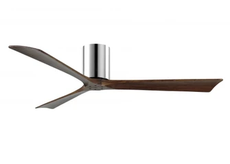 Irene-3H - Three Blade Flush Mount Paddle Fan - 60'' - Polished Chrome Finish - Walnut Tone Blade (230|IR3H-CR-WA-60)