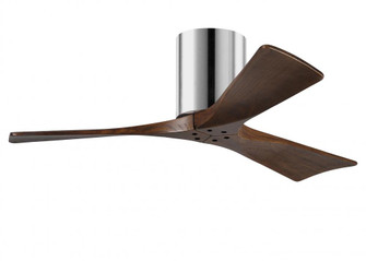 Irene-3H - Three Blade Flush Mount Paddle Fan - 42'' - Polished Chrome Finish - Walnut Tone Blade (230|IR3H-CR-WA-42)