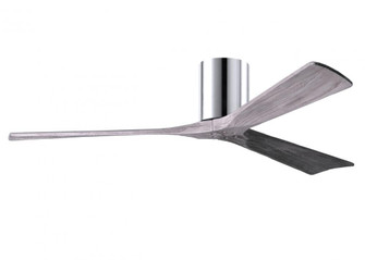 Irene-3H-Three Blade Flush Mount Paddle Fan-60''-Polished Chrome Finish-Barn Wood Tone Blades (230|IR3H-CR-BW-60)