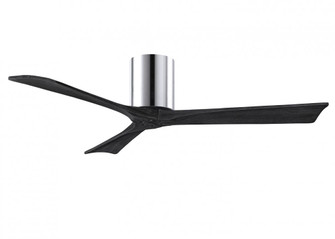 Irene-3H - Three Blade Flush Mount Paddle Fan - 52'' - Polished Chrome Finish - Matte Black Blade (230|IR3H-CR-BK-52)