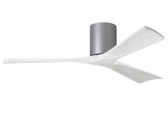 Irene-3H - Three Blade Flush Mount Paddle Fan - 52'' - Brushed Nickel Finish - Matte White Blades (230|IR3H-BN-MWH-52)