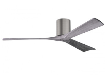 Irene-3H - Three Blade Flush Mount Paddle Fan - 60'' - Brushed Pewter Finish - Barn Wood Tone Bla (230|IR3H-BP-BW-60)