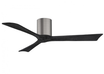 Irene-3H - Three Blade Flush Mount Paddle Fan - 52'' - Brushed Pewter Finish - Matte Black Blades (230|IR3H-BP-BK-52)