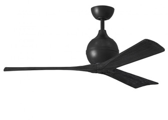 Irene-3 three-blade paddle fan in Matte Black finish with 52'' solid matte black wood blades. (230|IR3-BK-BK-52)