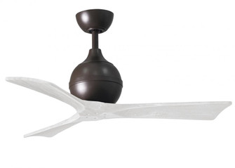 Irene-3 three-blade paddle fan in Textured Bronze finish with 42'' solid matte white wood blade (230|IR3-TB-MWH-42)