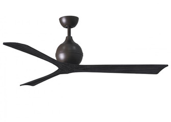 Irene-3 three-blade paddle fan in Textured Bronze finish with 60'' solid matte black wood blade (230|IR3-TB-BK-60)