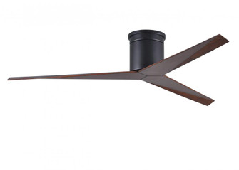 Eliza-H 3-blade ceiling mount paddle fan in Matte Black finish with walnut ABS blades. (230|EKH-BK-WN)