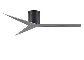 Eliza-H 3-blade ceiling mount paddle fan in Matte Black finish with brushed nickel ABS blades. (230|EKH-BK-BN)