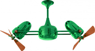 Duplo Dinamico - Rotational Ceiling Fan - Esmerelda Finish - Wood Blades (230|DD-GREEN-WD)