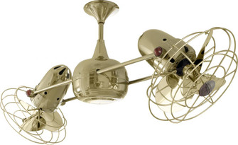 Duplo Dinamico 360” rotational dual head ceiling fan in Polished Brass finish with metal blades. (230|DD-PB-MTL)