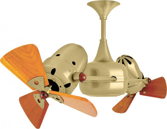 Duplo Dinamico - Rotational Ceiling Fan - Brushed Brass Finish - Mahogany Tone Blades (230|DD-BRBR-WD)