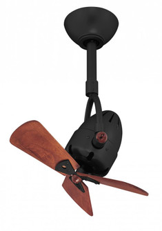 Diane oscillating ceiling fan in Matte Black finish with solid mahogany tone wood blades. (230|DI-BK-WD)