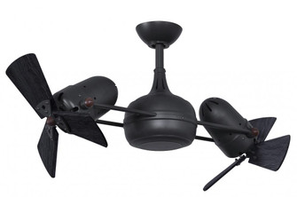 Dagny 360° double-headed rotational ceiling fan in Matte Black finish with solid matte black wood (230|DG-BK-WDBK)