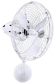 Bruna Parede - Directional Wall Fan - Gloss White Finish - Metal Blades (230|BP-WH-MTL)