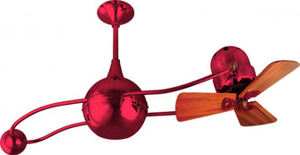Brisa 360° counterweight rotational ceiling fan in Rubi (Red) finish with solid sustainable mahog (230|B2K-RED-WD)