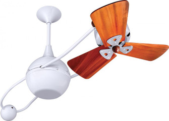 Brisa 360° counterweight rotational ceiling fan in Gloss White finish with solid sustainable maho (230|B2K-WH-WD)
