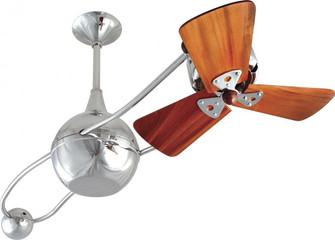 Brisa 360° counterweight rotational ceiling fan in Polished Chrome finish with solid sustainable (230|B2K-CR-WD-Damp)