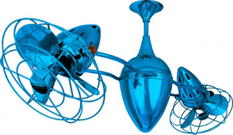 Ar Ruthiane - Rotational Ceiling Fan - Agua Marinha Finish - Wood Blades (230|AR-LTBLUE-MTL)
