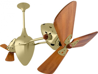 Ar Ruthiane - Rotational Ceiling Fan - Brushed Brass Finish - Mahogany Tone Blades (230|AR-BRBR-WD)