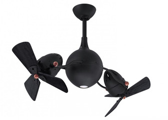 Acqua 360° rotational 3-speed ceiling fan in matte black finish with solid matte black wood blade (230|AQ-BK-WDBK)