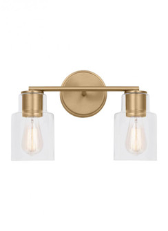 Sayward Transitional 2-Light Bath Vanity Wall Sconce in Satin Brass Gold Finish (7725|DJV1002SB)