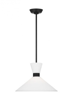 Belcarra Modern 1-Light Medium Single Pendant Ceiling Light in Midnight Black Finish (7725|DJP1091MBK)