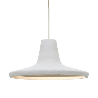 Besa Modus Cord Pendant, White, Satin Nickel Finish, 1x9W LED, 15Ft. Cord (127|XP-MODUSWH-LED-SN-L)
