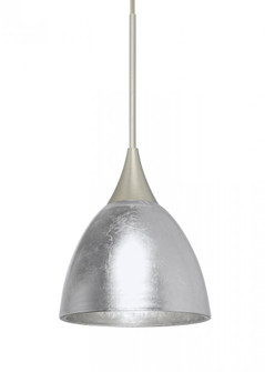 Besa Divi Pendant, Silver Foil, Satin Nickel, 1x9W LED, 15Ft. Cord (127|XP-1758SF-LED-SN-L)