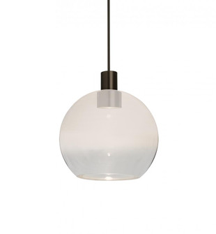 Besa, Newton 6 Cord Pendant, Milky White/Clear, Bronze Finish, 1x3W LED (127|RXP-NEWTON6WC-LED-BR)