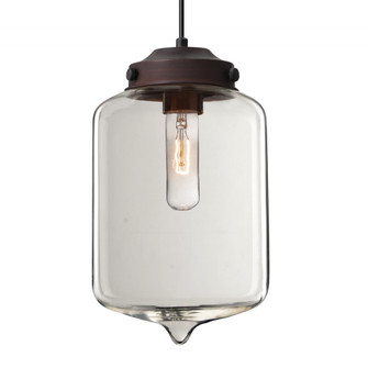 Besa Olin Pendant For Multiport Canopy Bronze Clear 1x60W Medium Base T10, 15Ft. Cord (127|J-OLINCL-BR-L)