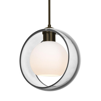 Besa Mana Pendant For Multiport Canopy, Clear/Opal, Bronze Finish, 1x60W Medium Base, 15Ft. Cord (127|J-MANACL-BR-L)