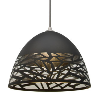 Besa Kiev Pendant for Multiport Canopy, Black, Satin Nickel Finish, 1x60W Medium Base (127|J-KIEVBK-SN-L)