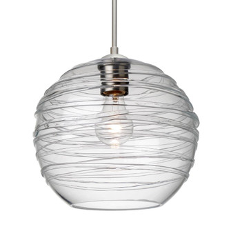 Besa Wave 10 Pendant For Multiport Canopy Satin Nickel Clear 1x60W Medium Base, 15Ft. Cord (127|J-462761-SN-L)