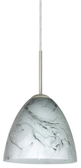 Besa Vila LED Pendant For Multiport Canopy Marble Grigio Satin Nickel 1x9W LED, 15Ft. Cord (127|J-4470MG-LED-SN-L)