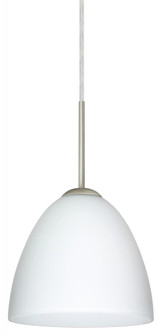 Besa Vila LED Pendant For Multiport Canopy Opal Matte Satin Nickel 1x9W LED, 15Ft. Cord (127|J-447007-LED-SN-L)