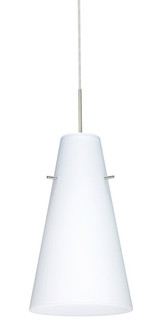 Besa Cierro LED Pendant For Multiport Canopy J Opal Matte Satin Nickel 1x9W LED, 15Ft. Cord (127|J-412407-LED-SN-L)